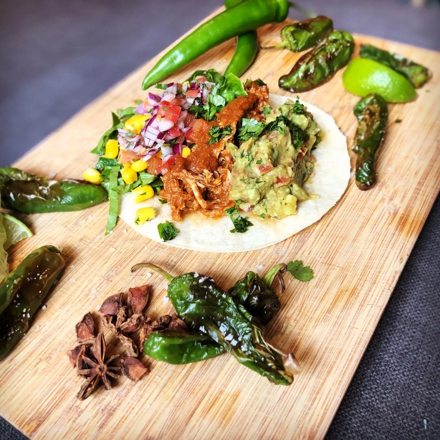 Adobo Chicken Tacos New Angle
